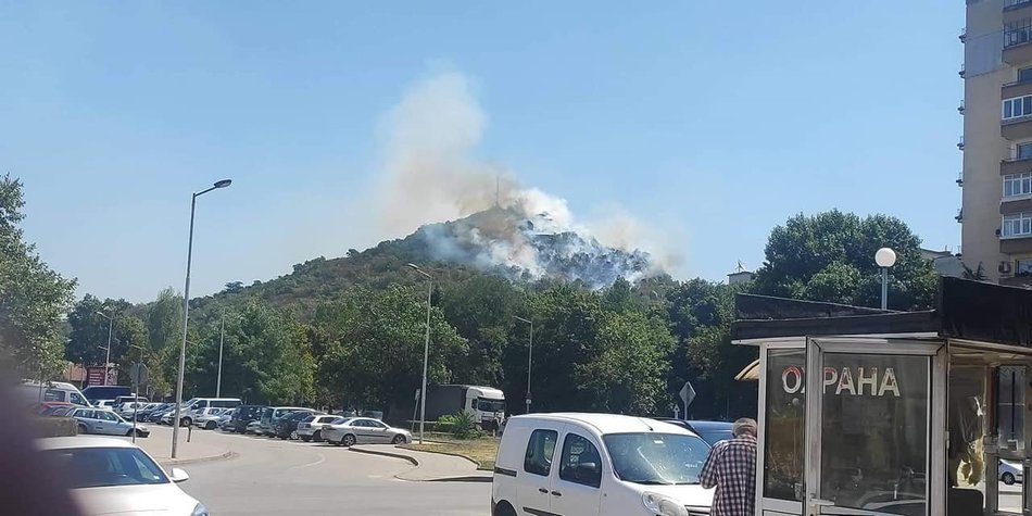  Пожар гори на Младежкия рид в Пловдив 