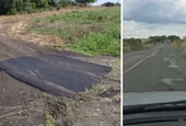 АПИ асфалтира поляна вместо дупки по пътя до с. Светлина 