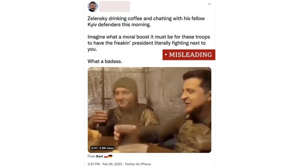 Зеленски пие чай с военните по време на отбраната