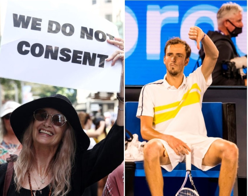 Публиката на Australian Open освирка ваксините, докато правителството води битка с антиваксърите