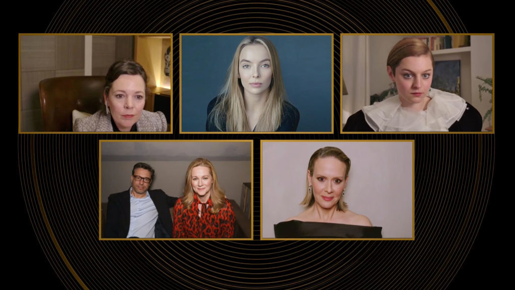 <p>„The Crown“ е абсолютният хит сред сериалите на тазгодишната церемония. Продукцията на Питър Морган и Ейми Дженкинс изпревари за голямата награда драмите „Мандалорецът“, „Страната на Лъвкрафт“ и „Озарк“.</p>
<p>Освен това трима актьори от „Короната“ се сдобиха с призове. Ема Корин, която изигра Принцеса Даяна в 4-и сезон, е най-добра актриса, а екранният ѝ партньор Джош О’Конър (принц Чарлз) взе наградата при мъжете в драматичните тв-сериали.</p>