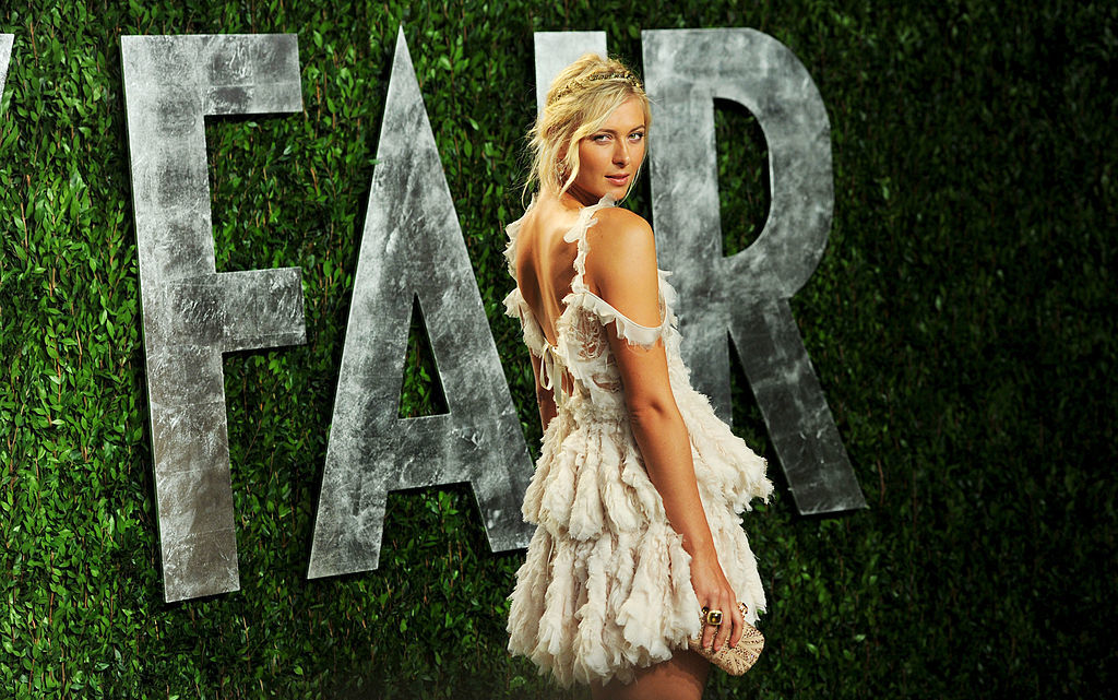 Младата Шарапова на парти на Vanity Fair през 2012