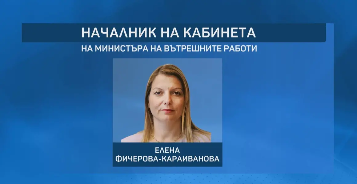 Елена Фичерова е подала оставка като началник на кабинета на Бойко Рашков