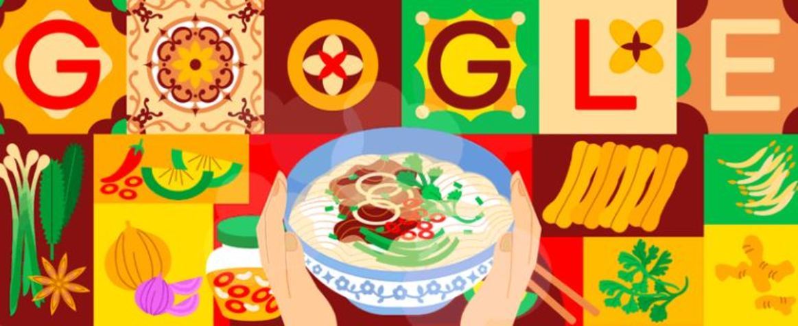 Google Doodle чества виетнамската супа Фъ 