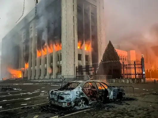Бунтът на Казахстан в снимки