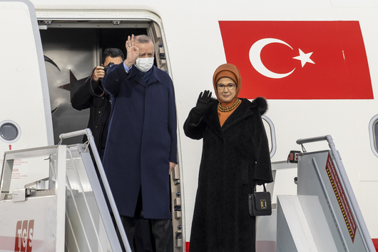 Турският президент Реджеп Тайип Ердоган и съпругата му емине са