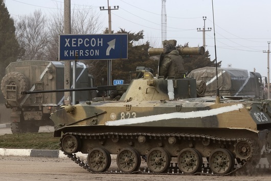 Окупираният украински град Херсон който е ключов пункт на напрежение