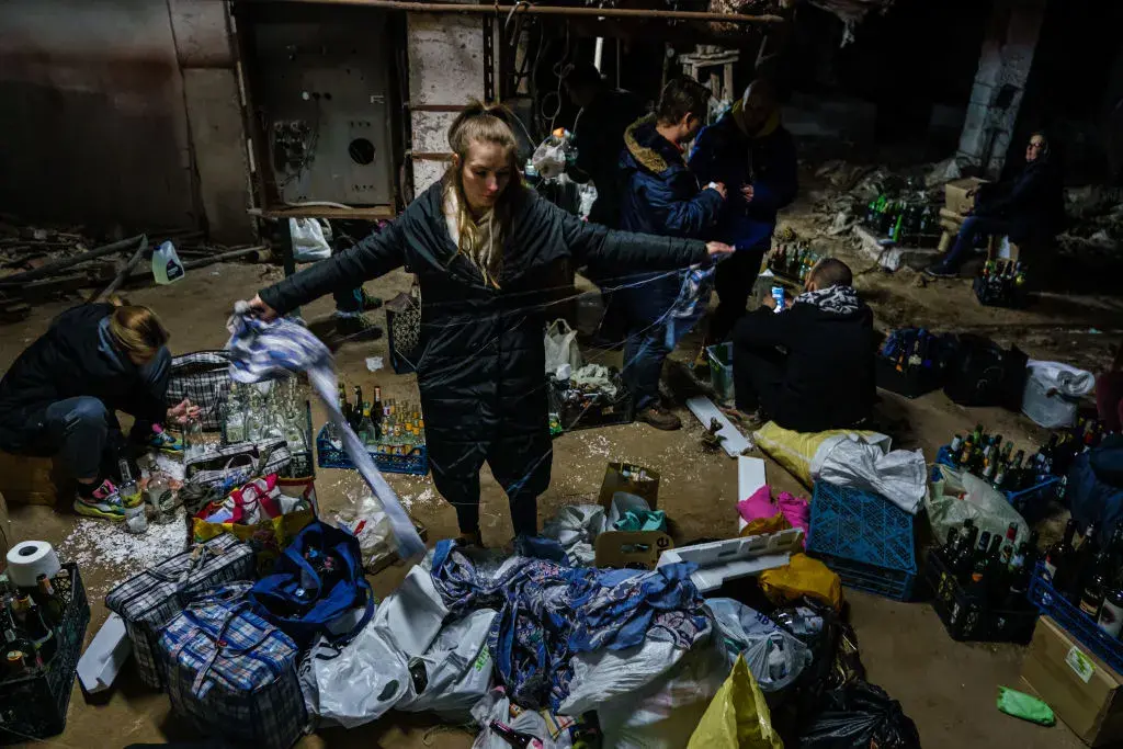 Коктейли "Молотов" в действие