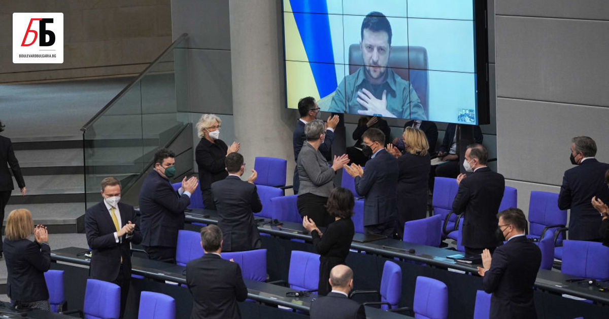 Украинският президент Володимир Зеленски изнесе силна реч пред германския Бундестаг,