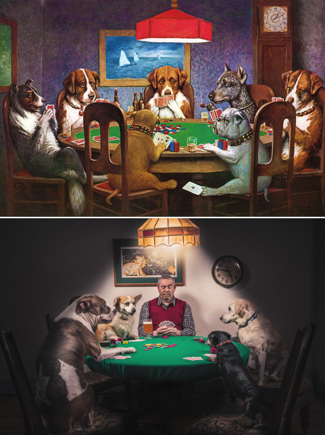 "Dogs Playing Poker" на Касиъс Марселиъс Кулидж