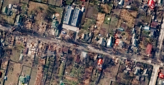 Анализ на сателитни снимки от Буча потвърждава руската отговорност за