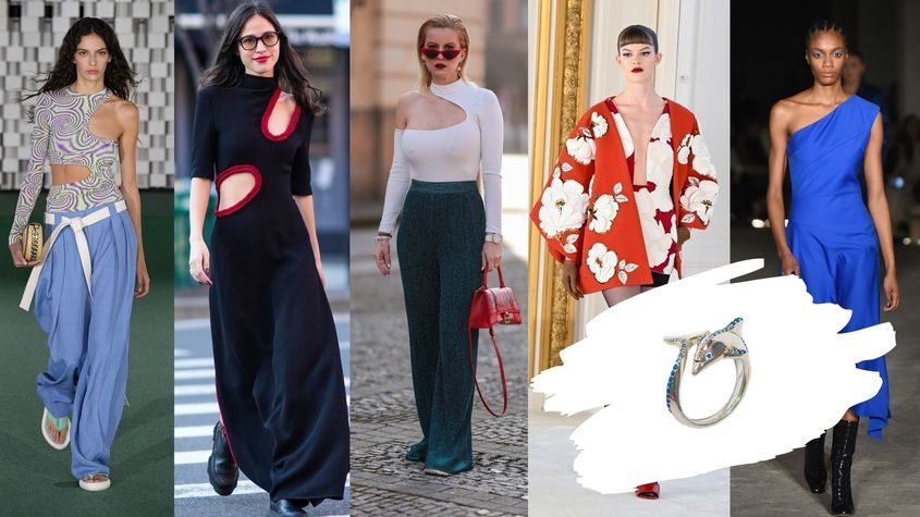модните тенденции на пролет-лято 2022 - асиметрични деколтета