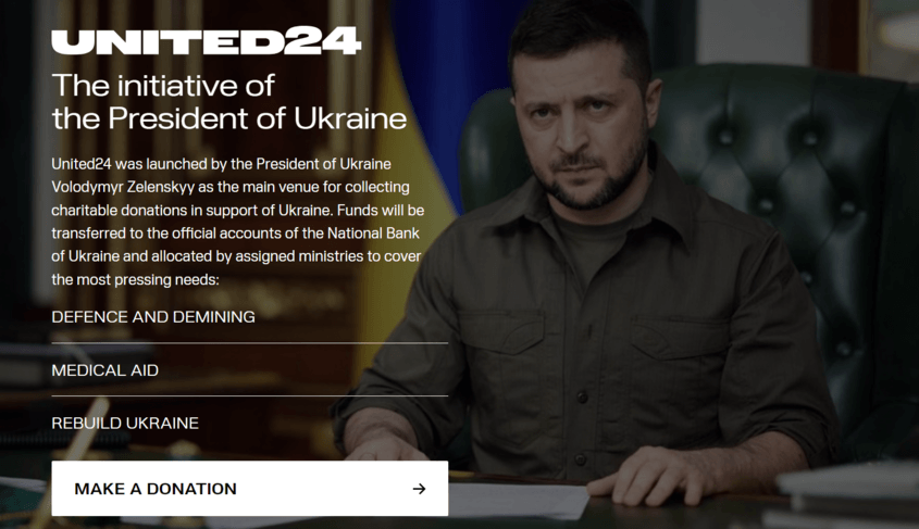Зеленски представи общата дарителска платформа на Украйна