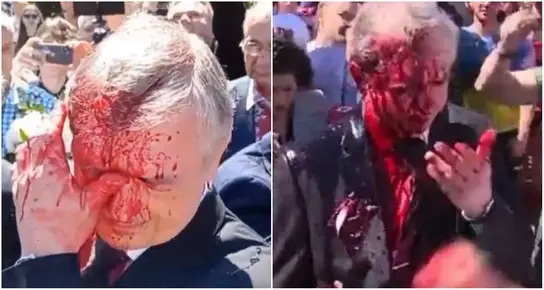 Заляха руския посланик във Варшава с червена боя