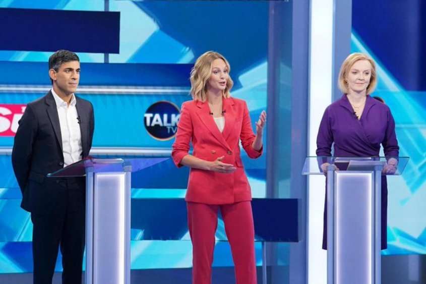 ТВ дебатът между кандидатите за премиер на Великобритания беше спрян, след като водещата припадна в ефир