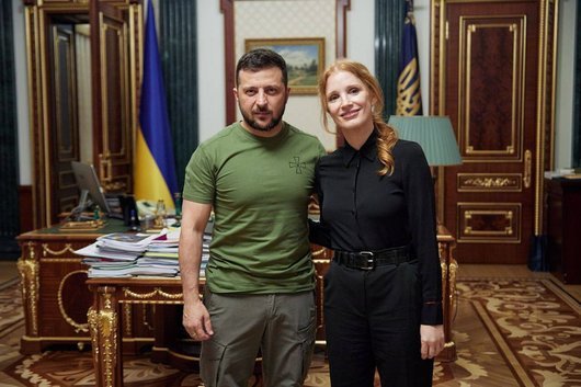 Зеленски се срещна с Джесика Частеийн и ѝ благодари за подкрепата към Украйна