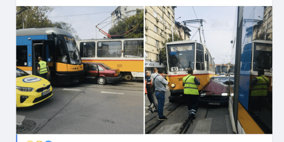 Passat се смачка между трамваи, в Русе кола падна в ров 