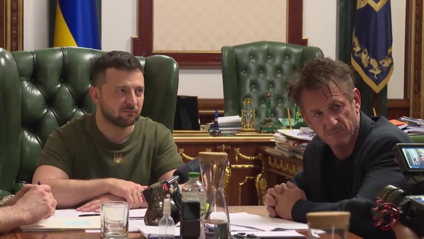 Шон Пен на посещение в Киев - среща с Володимир Зеленски