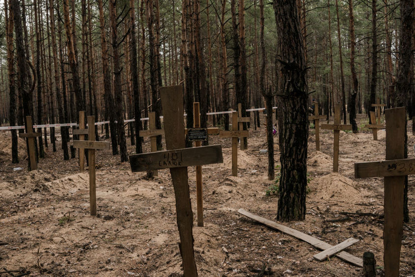 Украйна Изюм, масови гробове