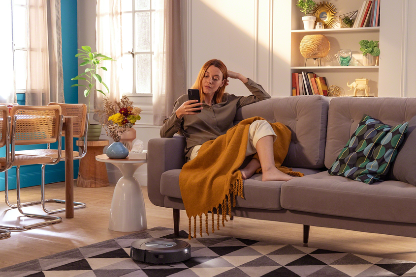 iRobot j7 woman relaxing