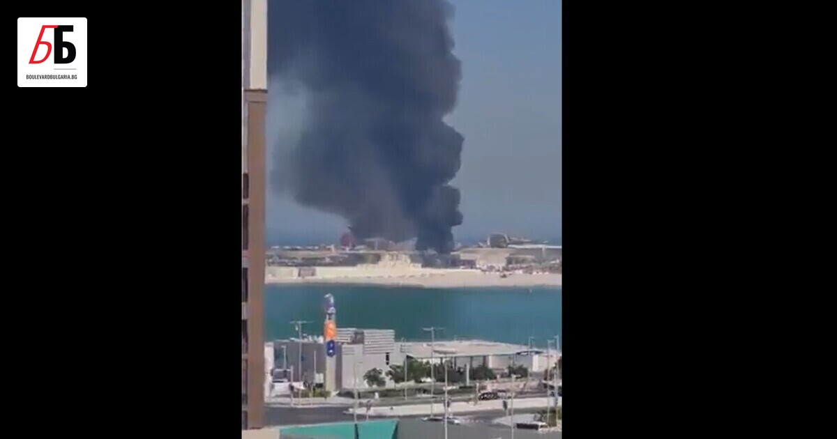 Огромен пожар е избухнал в град Лусаил в Катар. Огънят