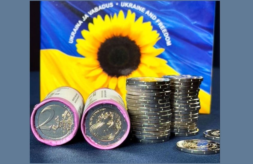 Естония издава монета от 2 евро с надпис "Слава на Украйна"