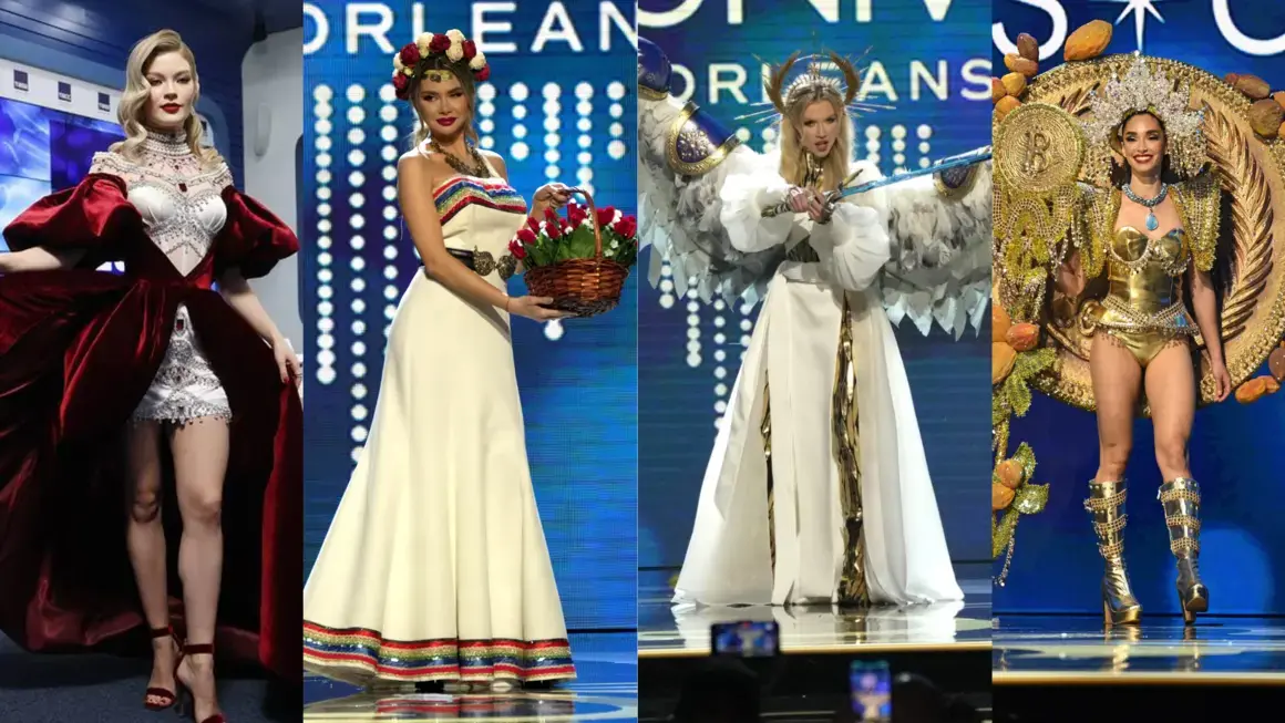 Miss Universe: Украйна показа криле и меч, Русия - имперски плащ, а България - кошница с рози
