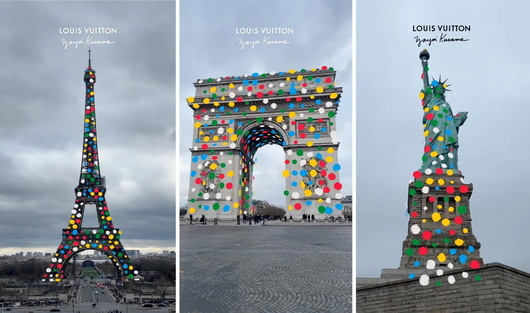 Louis Vuitton "нашари" световните забележителности като продължение на кампанията с Яйои Кусама 
