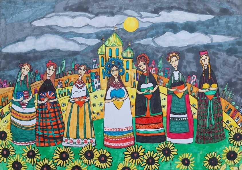 Малката художничка от Днипро, която мечтае всичко "да е като преди" ; Украйна изкуство, рисунка, ника стрелецкая