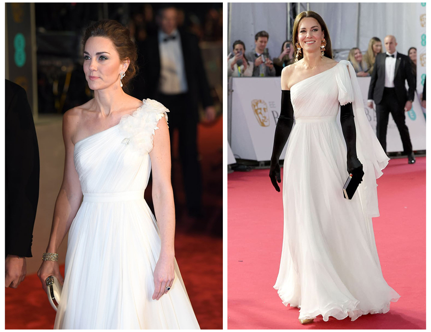 Кейт Мидълтън на червения килим на наградите BAFTA/БАФТА 2019 и 2023, alexander mcqueen