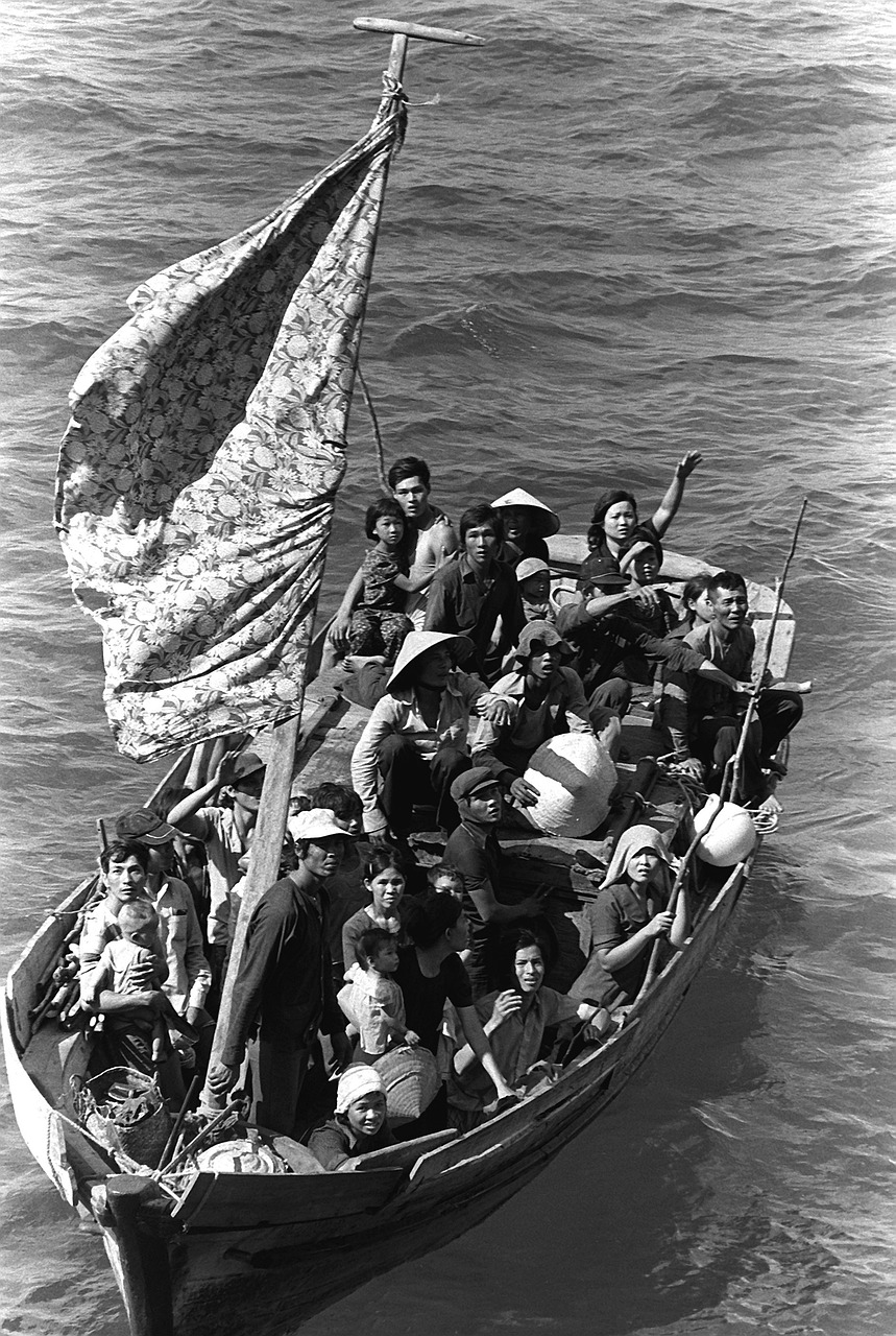 Снимка от голямата емиграция от Виетнам с лодки (1979-1984)