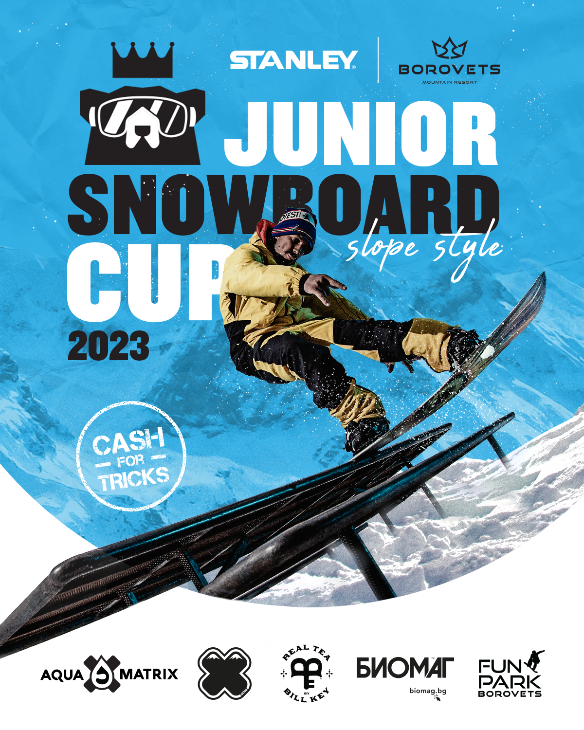 Stanley Junior Cup Slope Style 2023 - детско-юношеското състезание по сноуборд свободен стил, фристайл