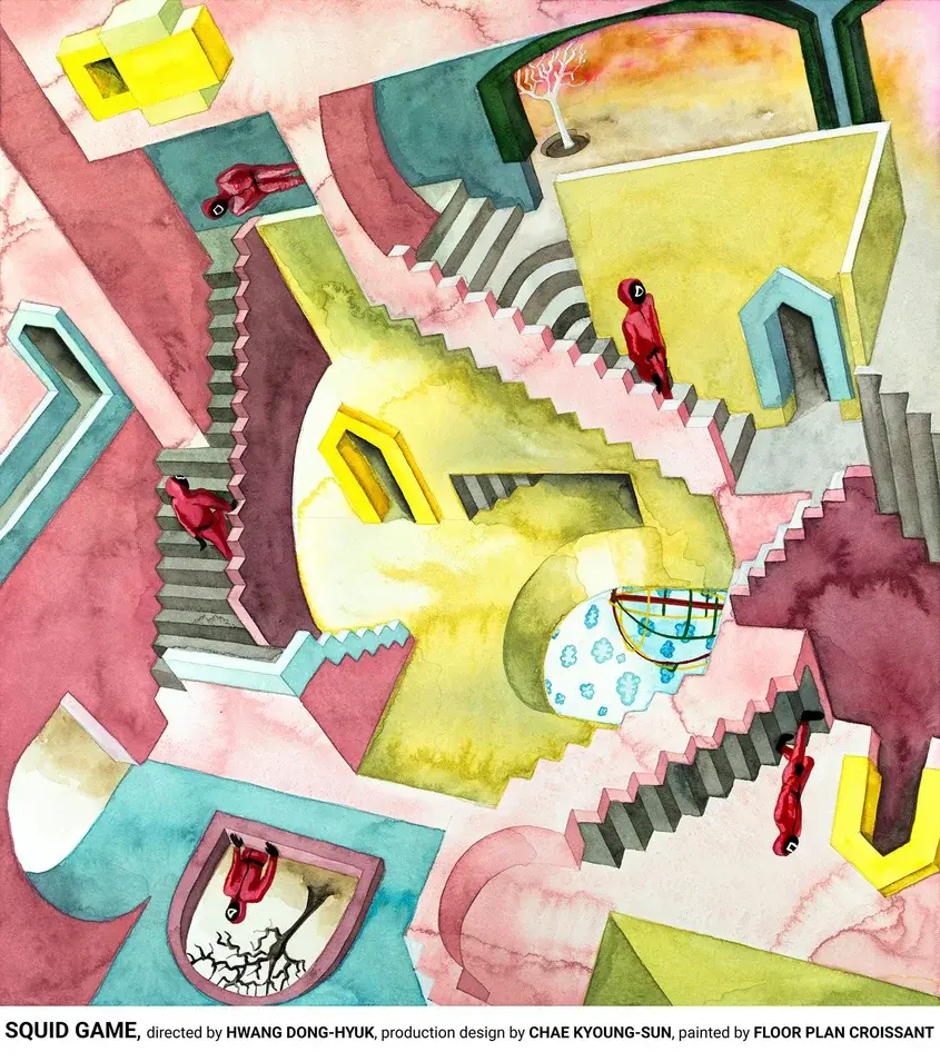 Floor Plan Croissant рисунка Squid Game