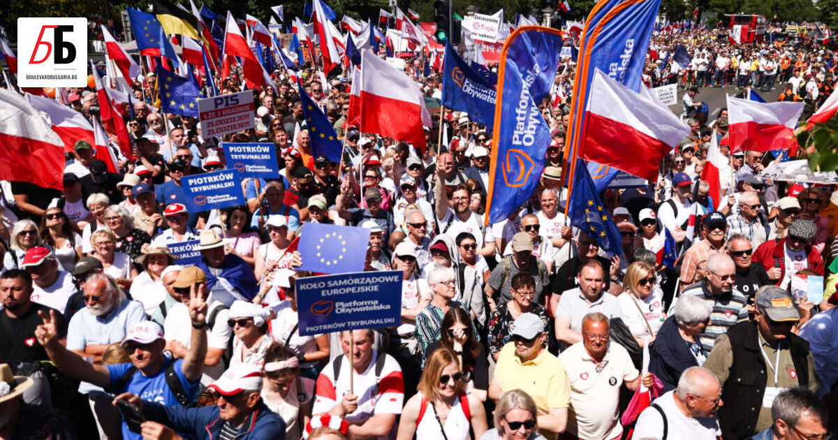 Стотици хиляди излязоха на масов протест във Варшава, за да