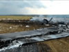 Останките на разбил се руски военен самолет
