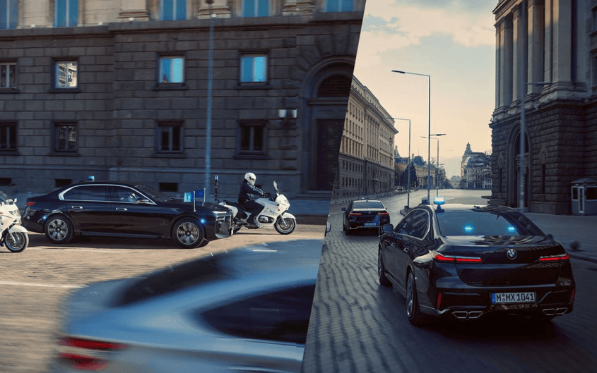 Рекламата на първата в света бронирана електрическа лимузина е снимана на жълтите павета - BMW i7 protection