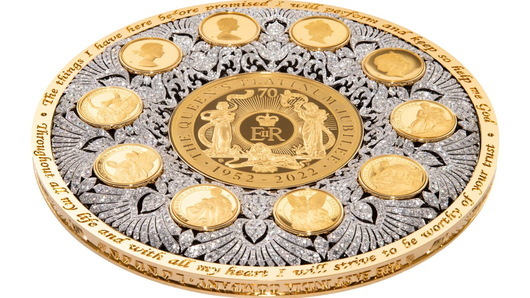 Представиха монета в чест на Елизабет II: 6426 диаманта, злато и диаметър на баскетболна топка