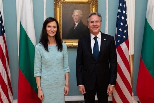 Американският държавен секретар Антъни Блинкен и българският вицепремиер Мария Габриел