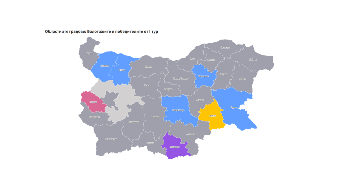 Местни избори 2023: Резултати от ЦИК за кметове на общини (обновена на база 100% обработени протоколи)