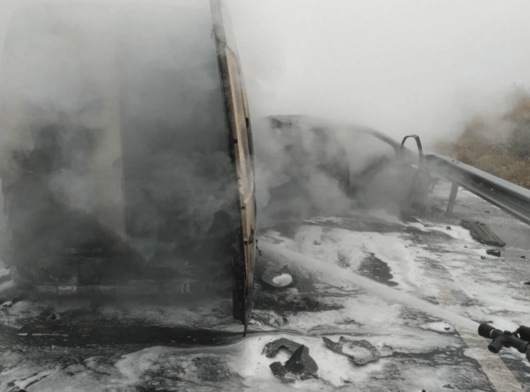 Мъж загина при тежка верижна катастрофа и пожар на пътя Пловдив-Пазарджик