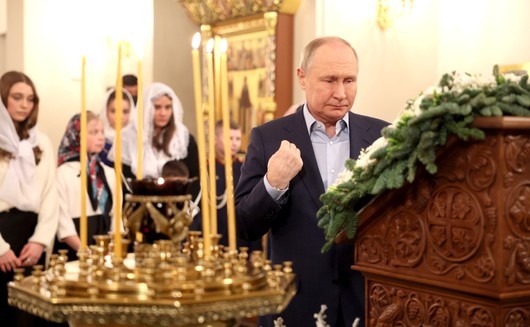 Руският президент Владимир Путин за втори път посрещна Рождество Христово