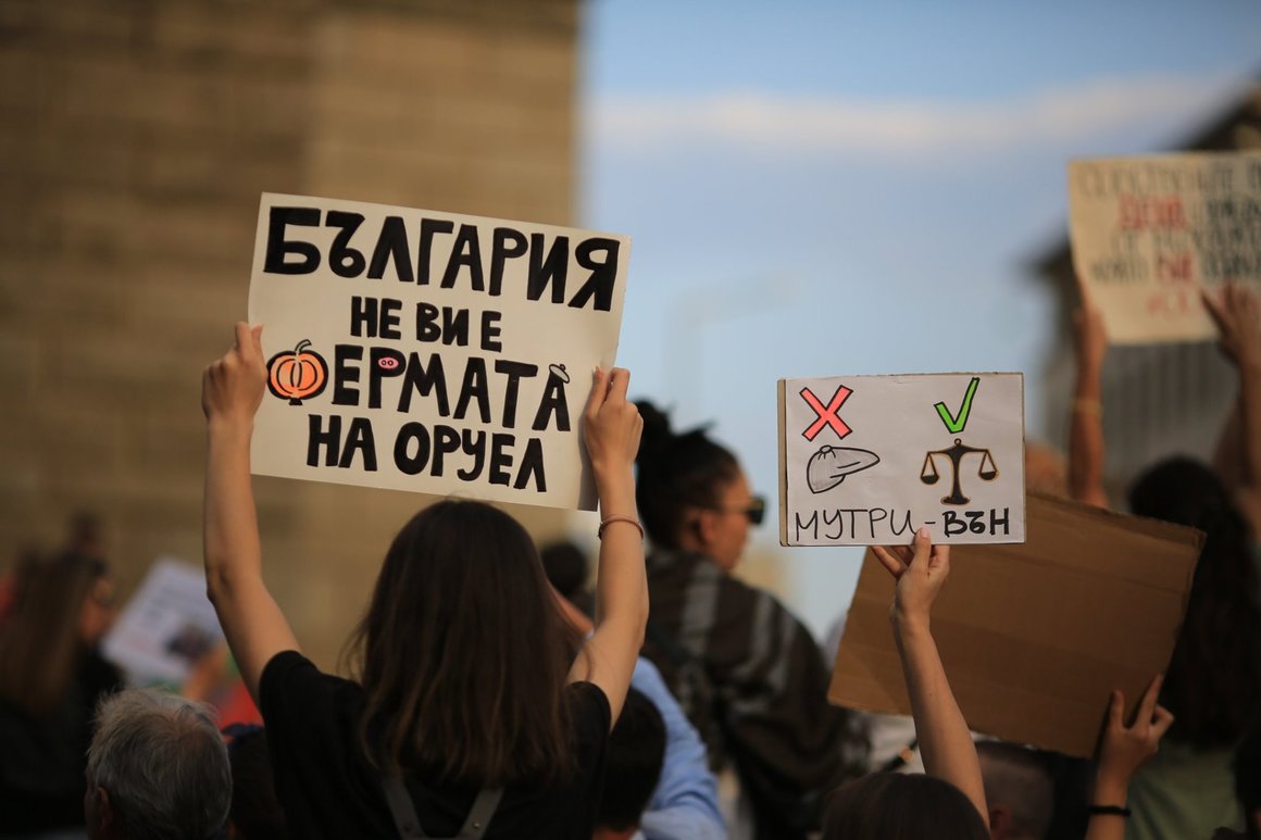 "България не ви е фермата на Оруел" - препратка към антиутопията на известния британски писател, публикувана през 1945 г. Историята на романа разказва за ферма, управлявана от животни, която е умален модел на всяка държава.