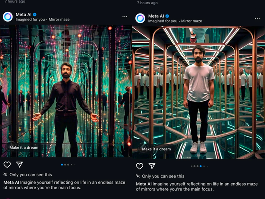 Instagram започна да генерира AI-снимки на потребители на Meta AI, без да ги пита