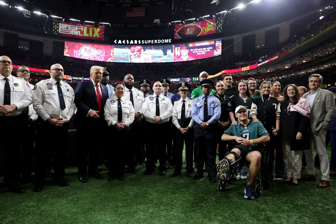 Президентът на САЩ Доналд Тръмп гледа Супербоул на живо 