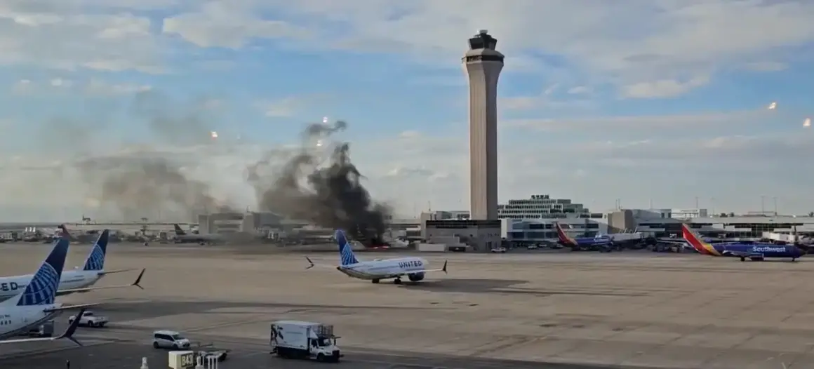 Самолет на American airlines се запали на пистата 