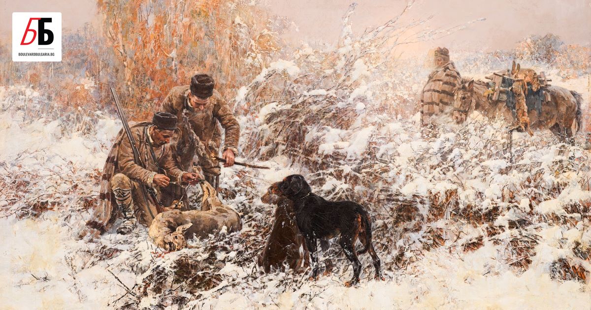 Картината на Ярослав Вешин Лов на сърни край София“ (1912)