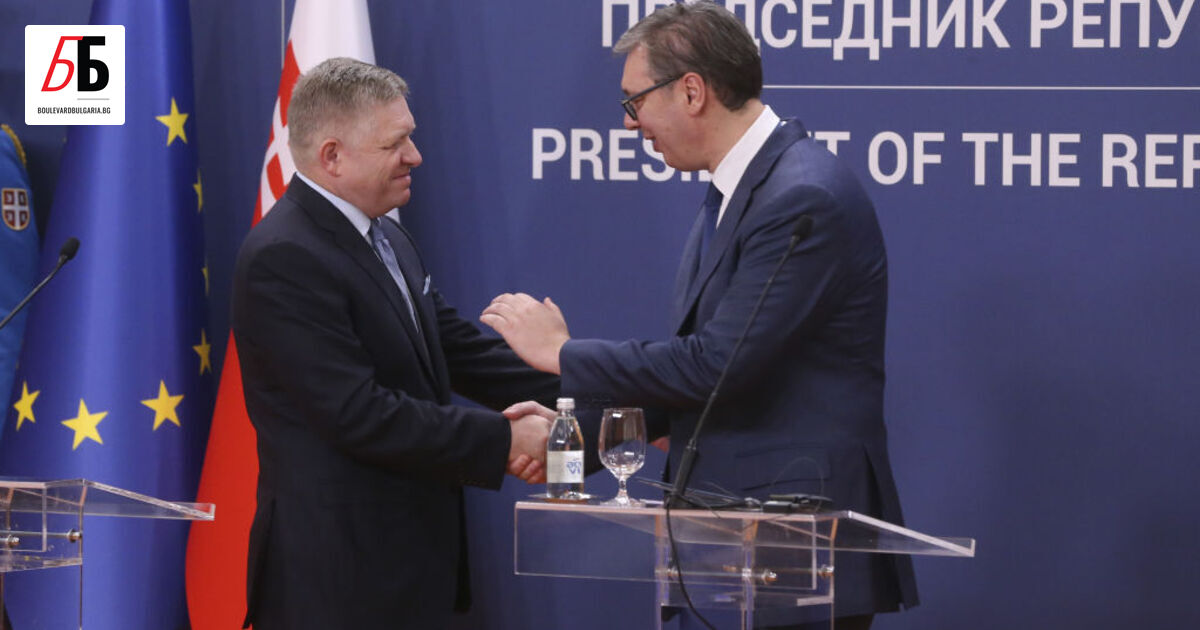 Сръбският президент Александър Вучич и словашкият премиер Роберт Фицо може