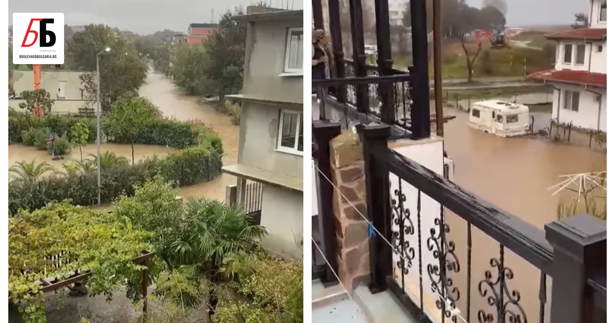 Ниската част на курорта Лозенец е наводнена след новата силна