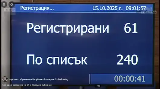 Заседанието на парламента се провали заради липса на кворум