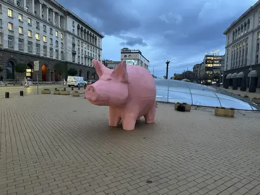 Прасе-касичка и протест пред парламента днес 